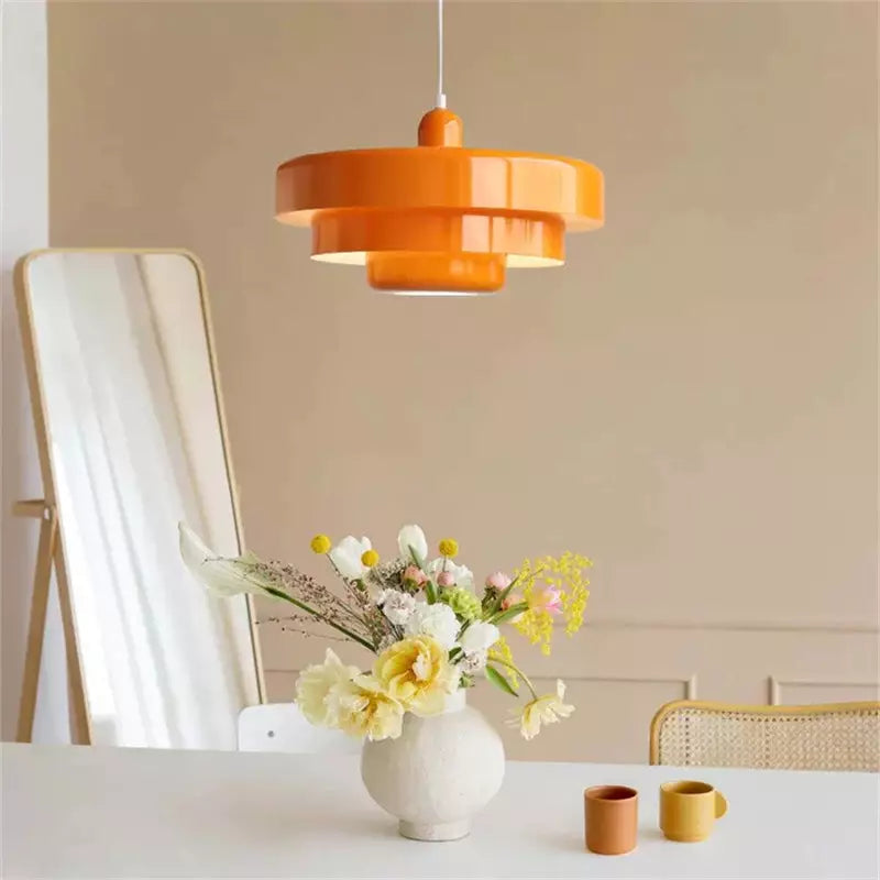 Bauhaus Pendant Lamp with Coloured Shade