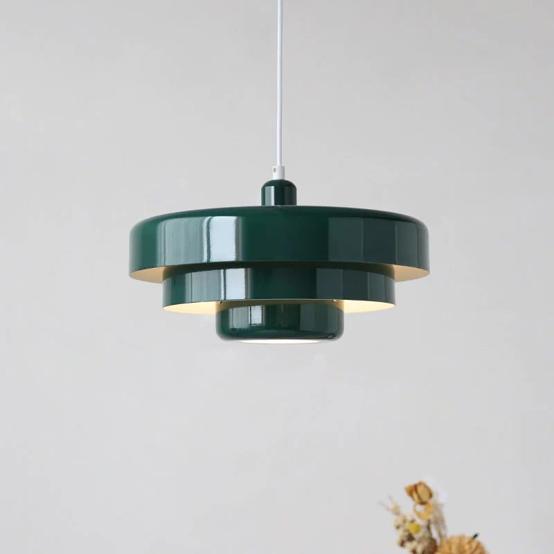 Bauhaus Pendant Lamp with Coloured Shade