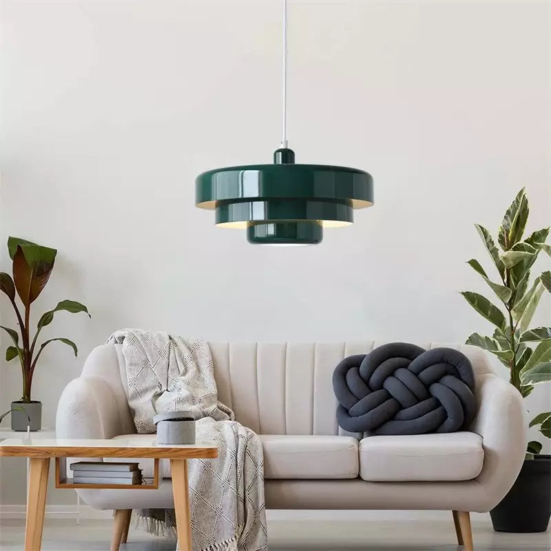 Bauhaus Pendant Lamp with Coloured Shade