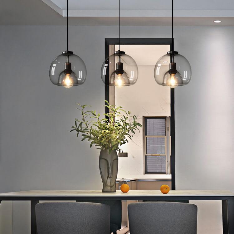 Modern Minimalist Smoked Glass Pendant Light