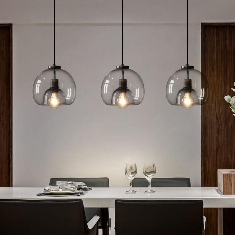 Modern Minimalist Smoked Glass Pendant Light