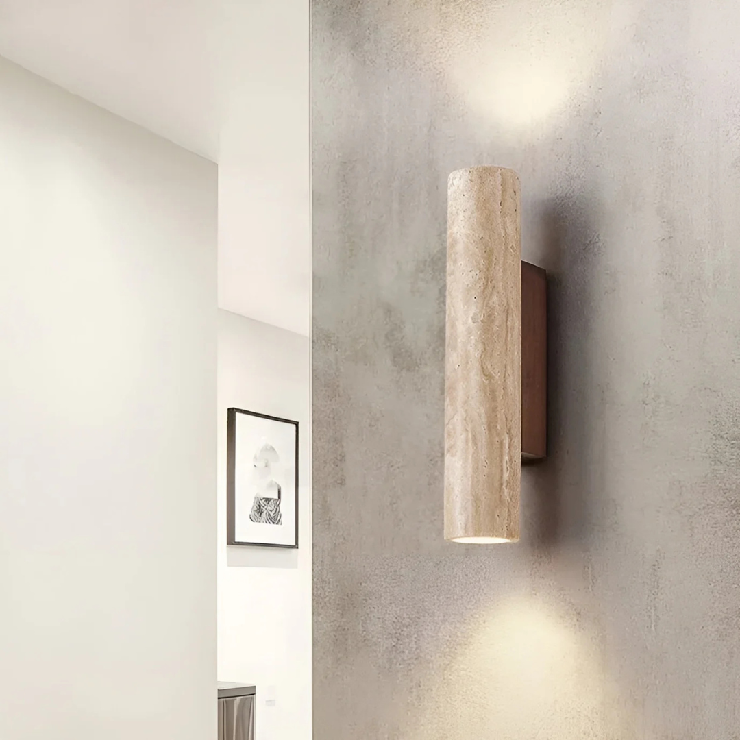 Modern Minimalist Marble Cylinder Wall Light