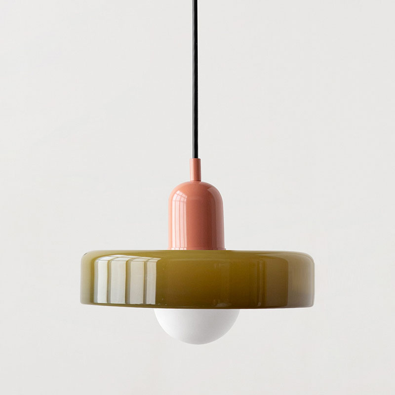 Bauhaus Pendant Light in Coloured Glass