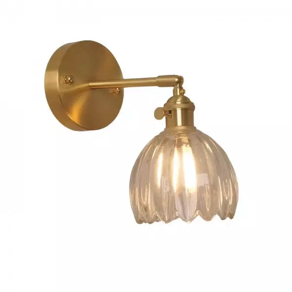 Vintage Tulip Glass Wall Sconce Light