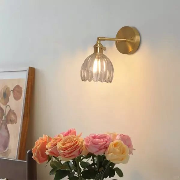 Vintage Tulip Glass Wall Sconce Light