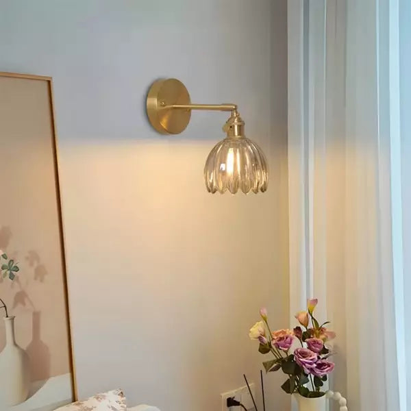 Vintage Tulip Glass Wall Sconce Light
