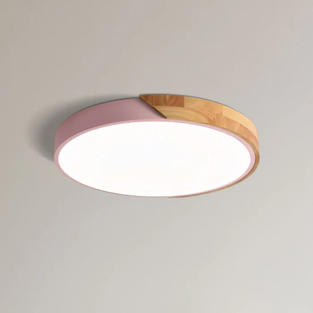 Scandinavian Wooden Flush Mount LED Design Ceiling Light