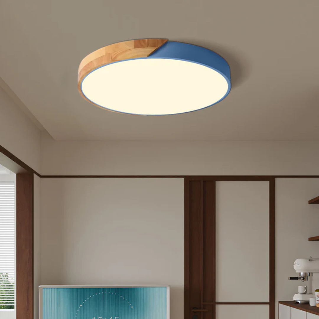 Scandinavian Wooden Flush Mount LED Design Ceiling Light