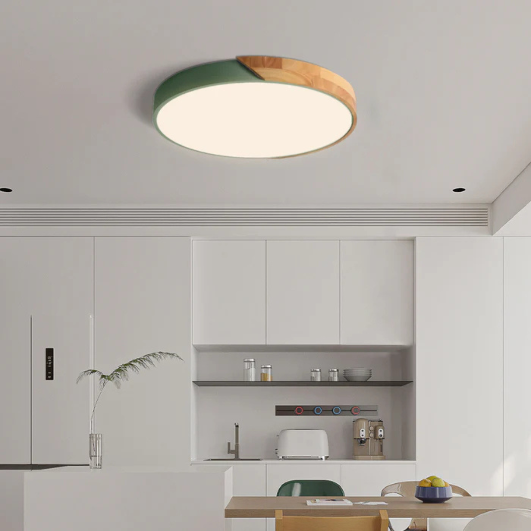 Scandinavian Wooden Flush Mount LED Design Ceiling Light