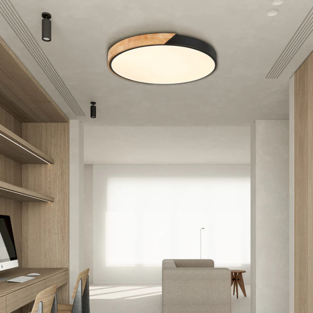 Scandinavian Wooden Flush Mount LED Design Ceiling Light