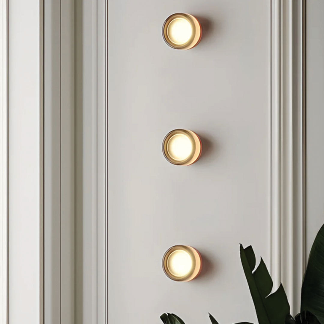 Modern Glass Round Wall Dimple Sconce LED Light