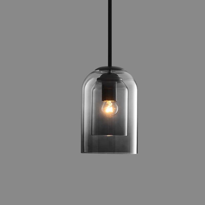 Minimalist Mid-Century Double Glass Pendant Light