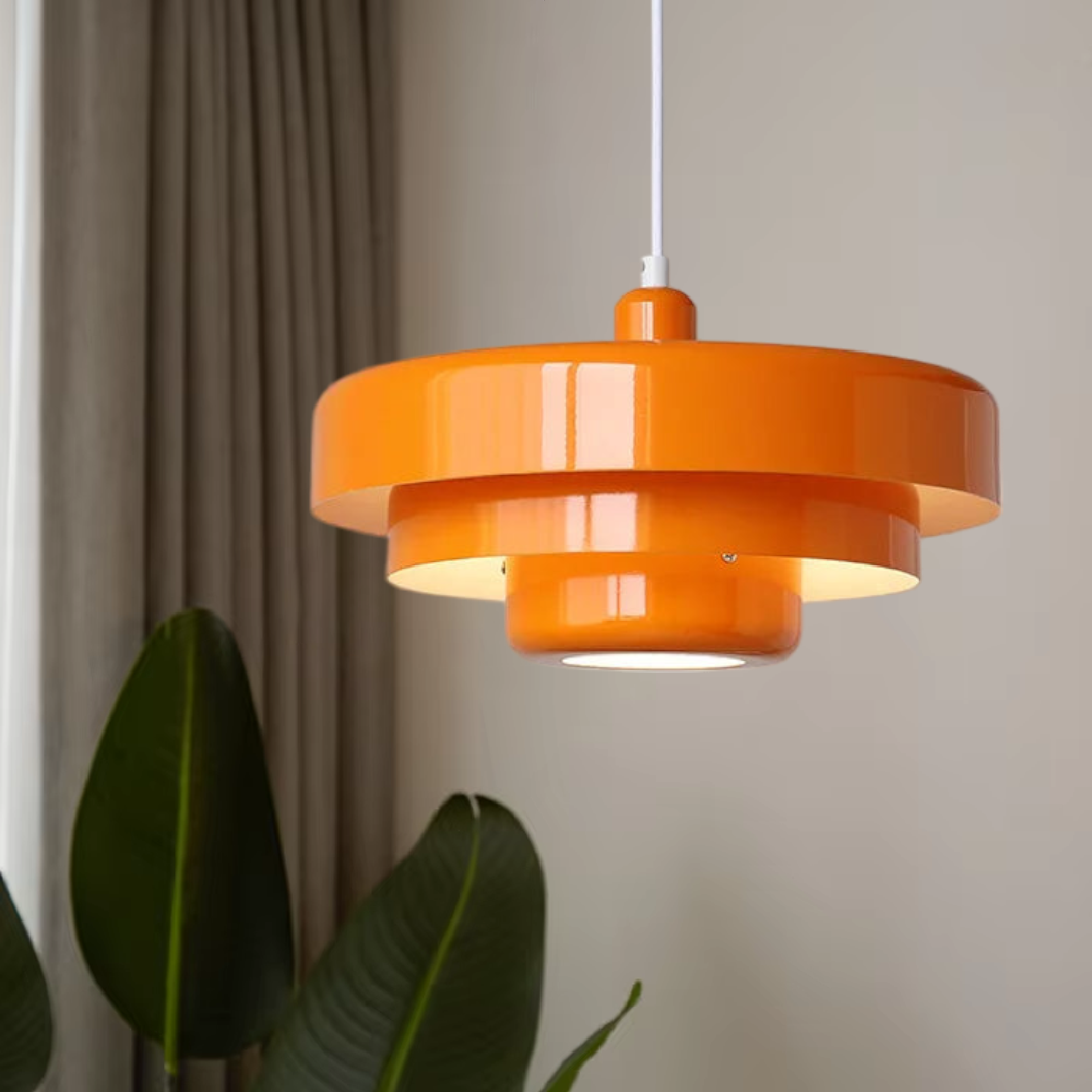 Bauhaus Pendant Lamp with Coloured Shade