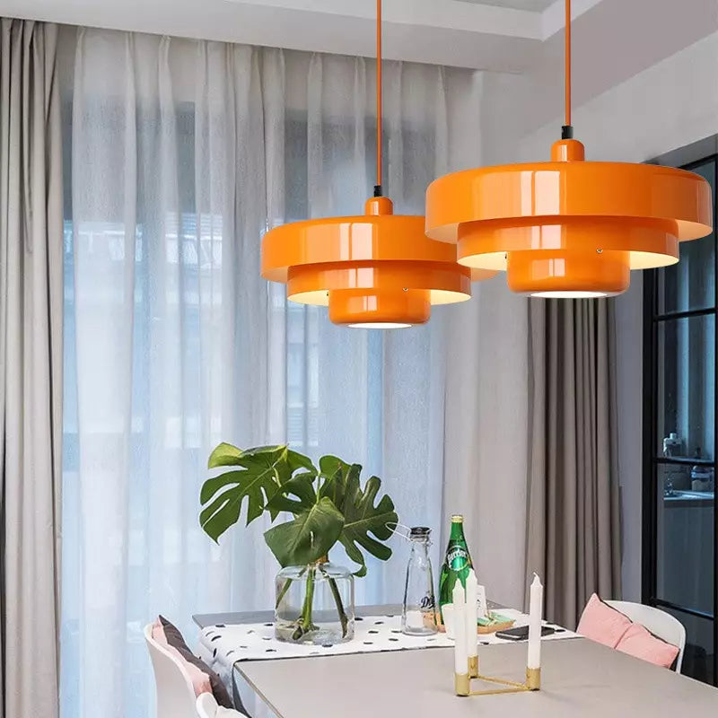 Bauhaus Pendant Lamp with Coloured Shade