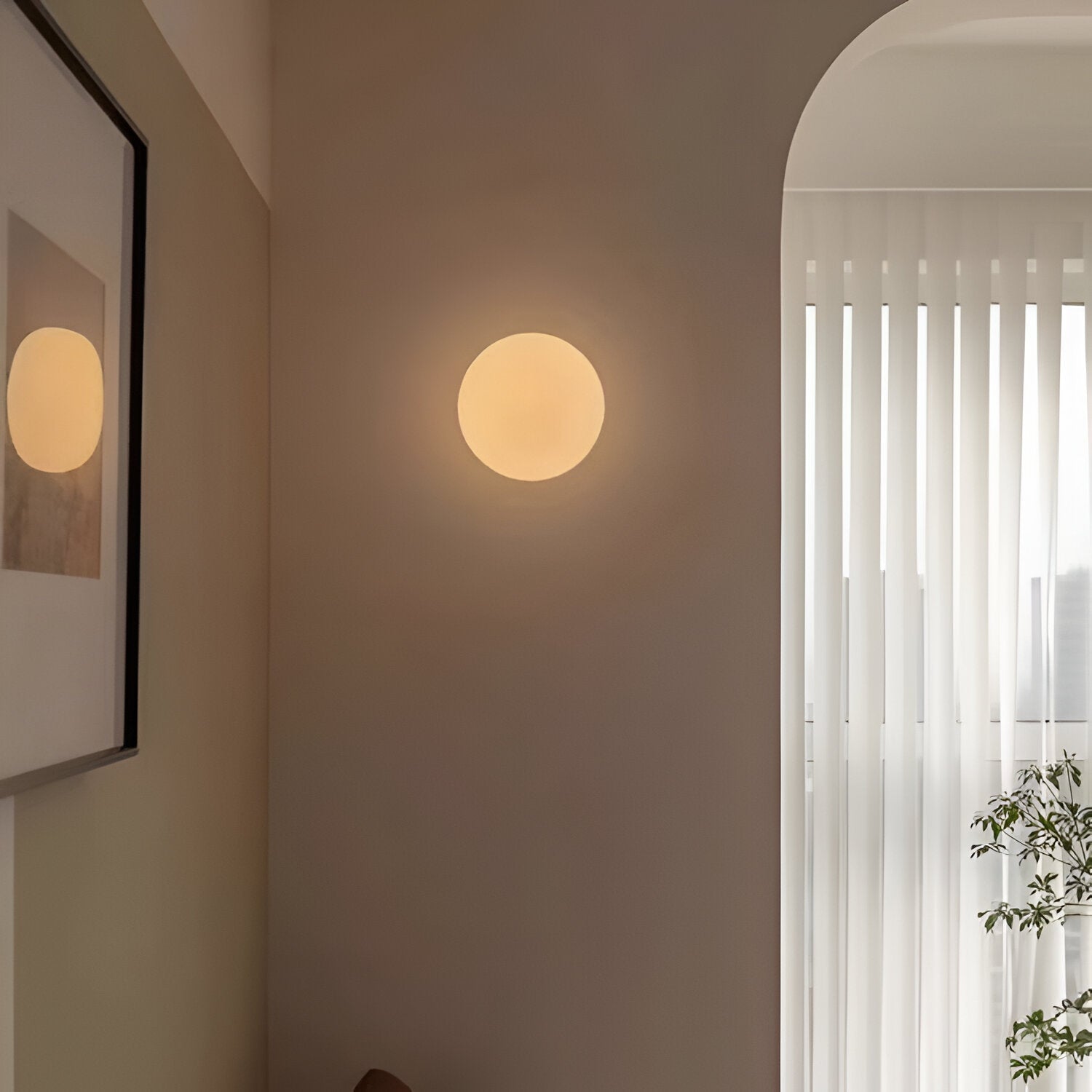 Modern Minimalist Round Glass Wall Sconce LED Light