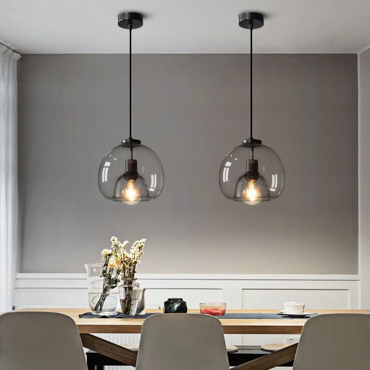 Modern Minimalist Smoked Glass Pendant Light