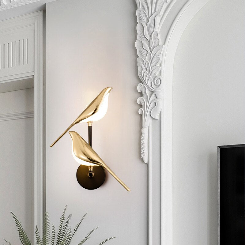 Modern Bird-Shaped Wall Light with Adjustable Direction