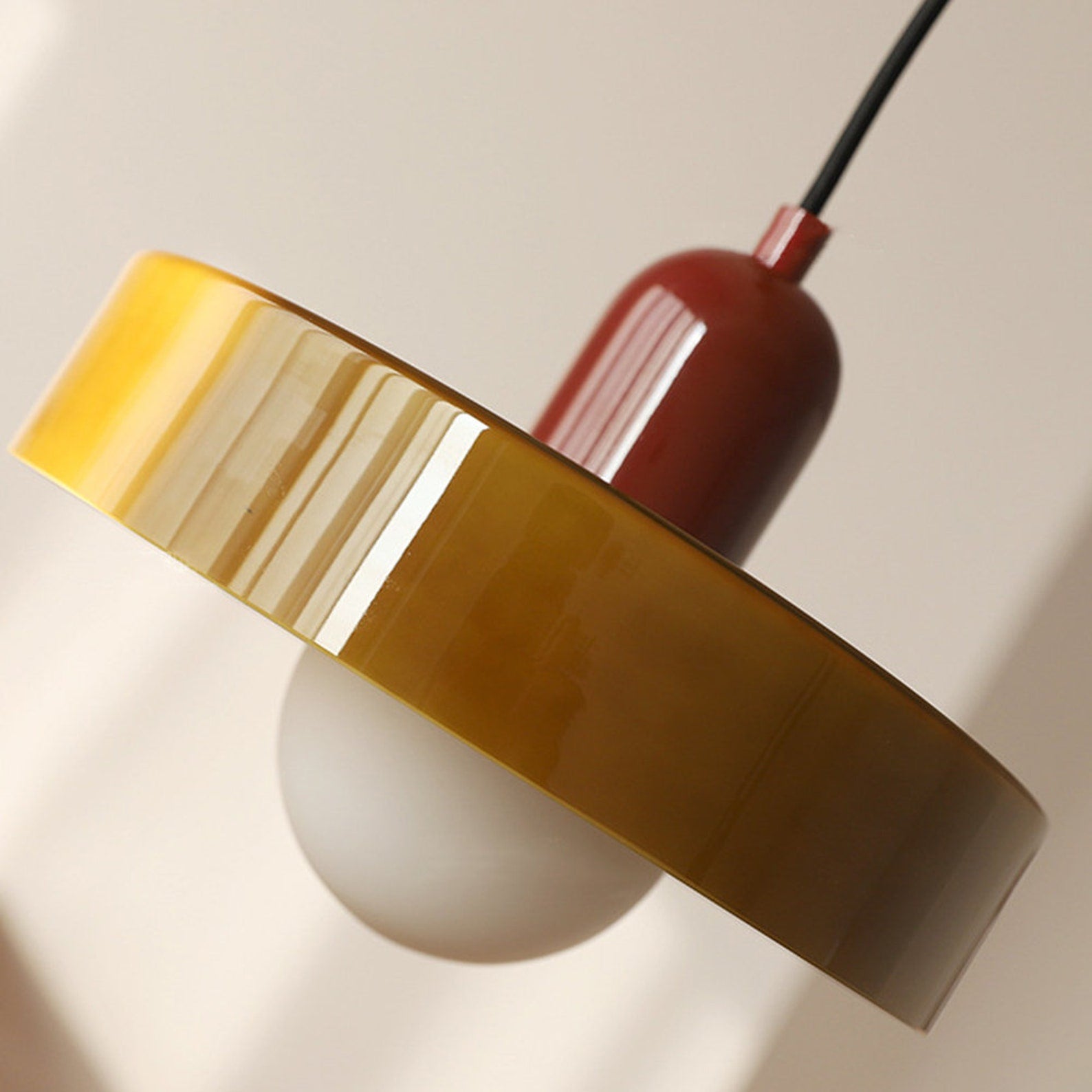 Bauhaus Pendant Light in Coloured Glass