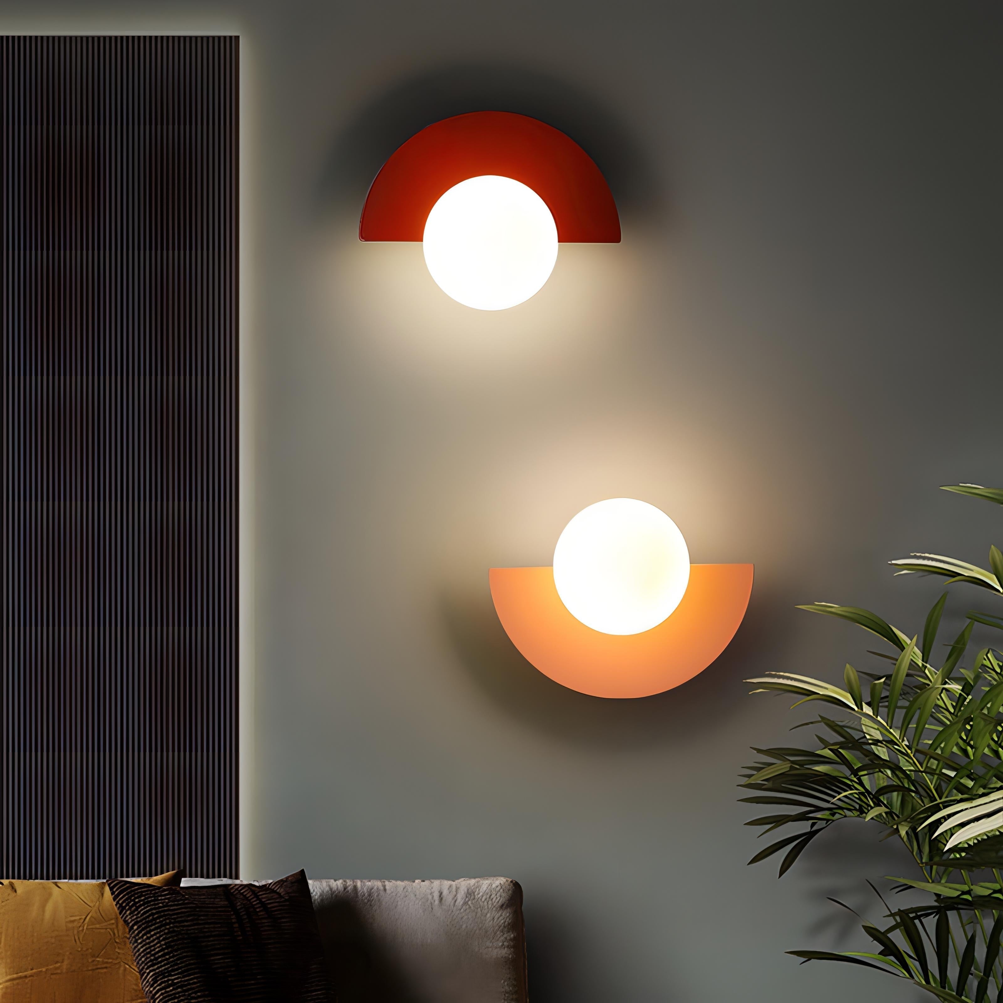 Modern Minimalist Semicircle Globe Wall Light