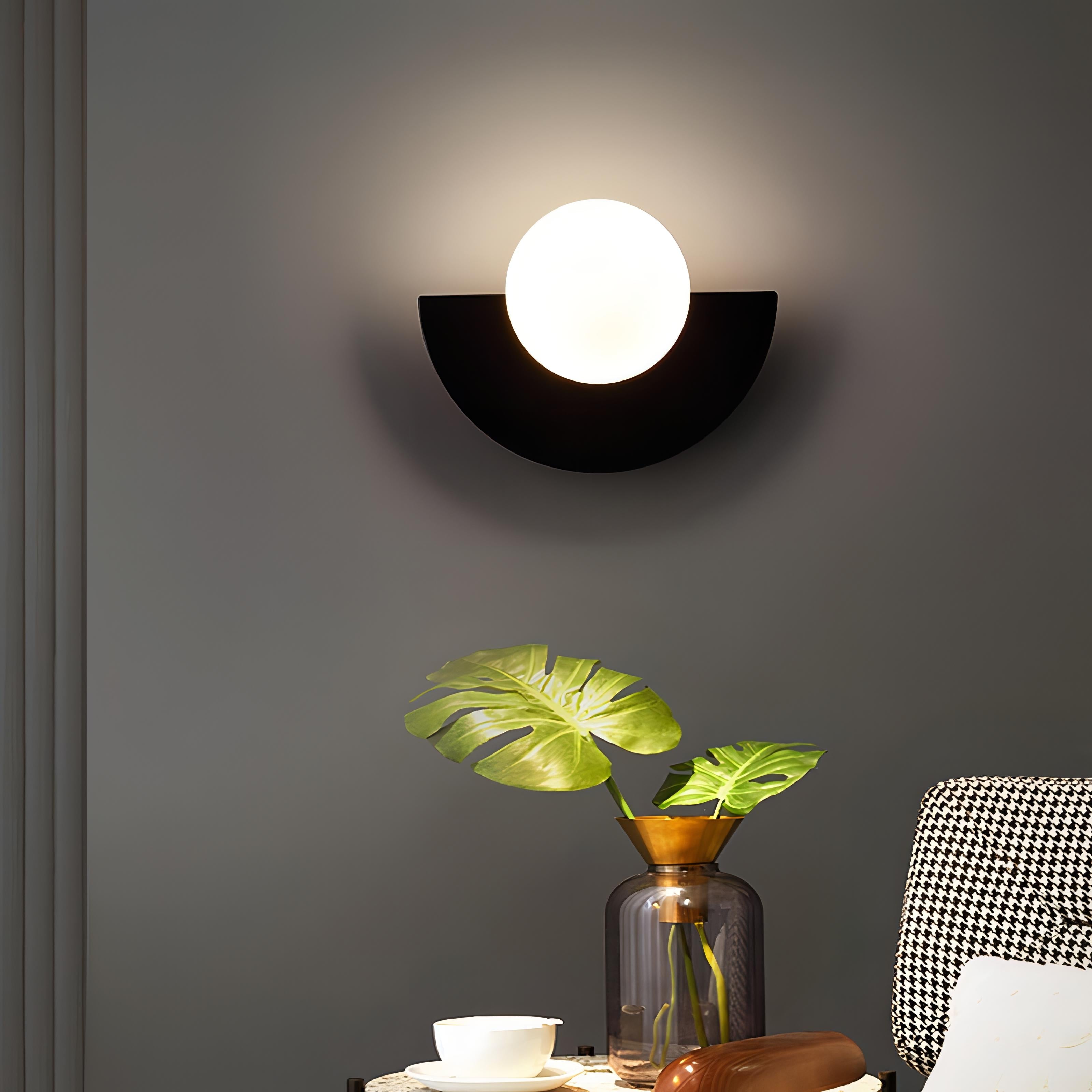 Modern Minimalist Semicircle Globe Wall Light
