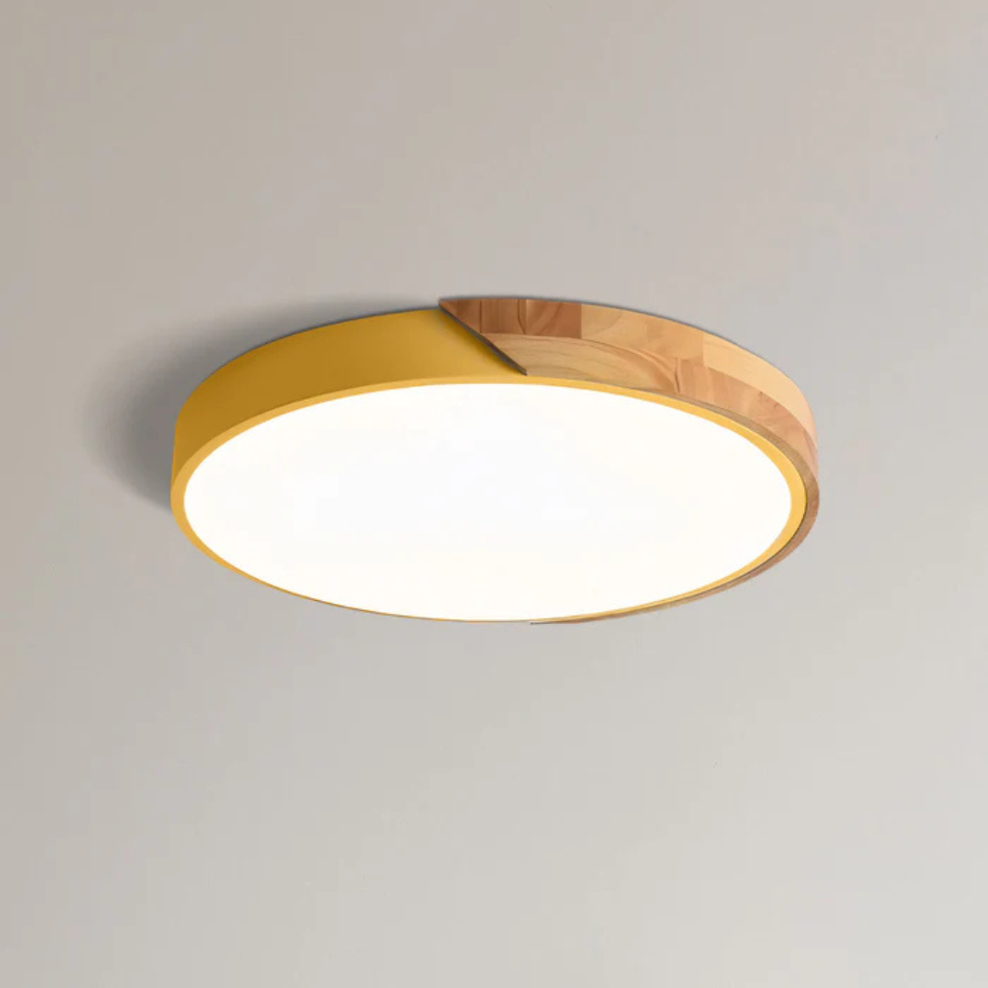 Scandinavian Wooden Flush Mount LED Design Ceiling Light